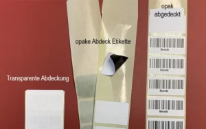 opake Abdeck Etikette